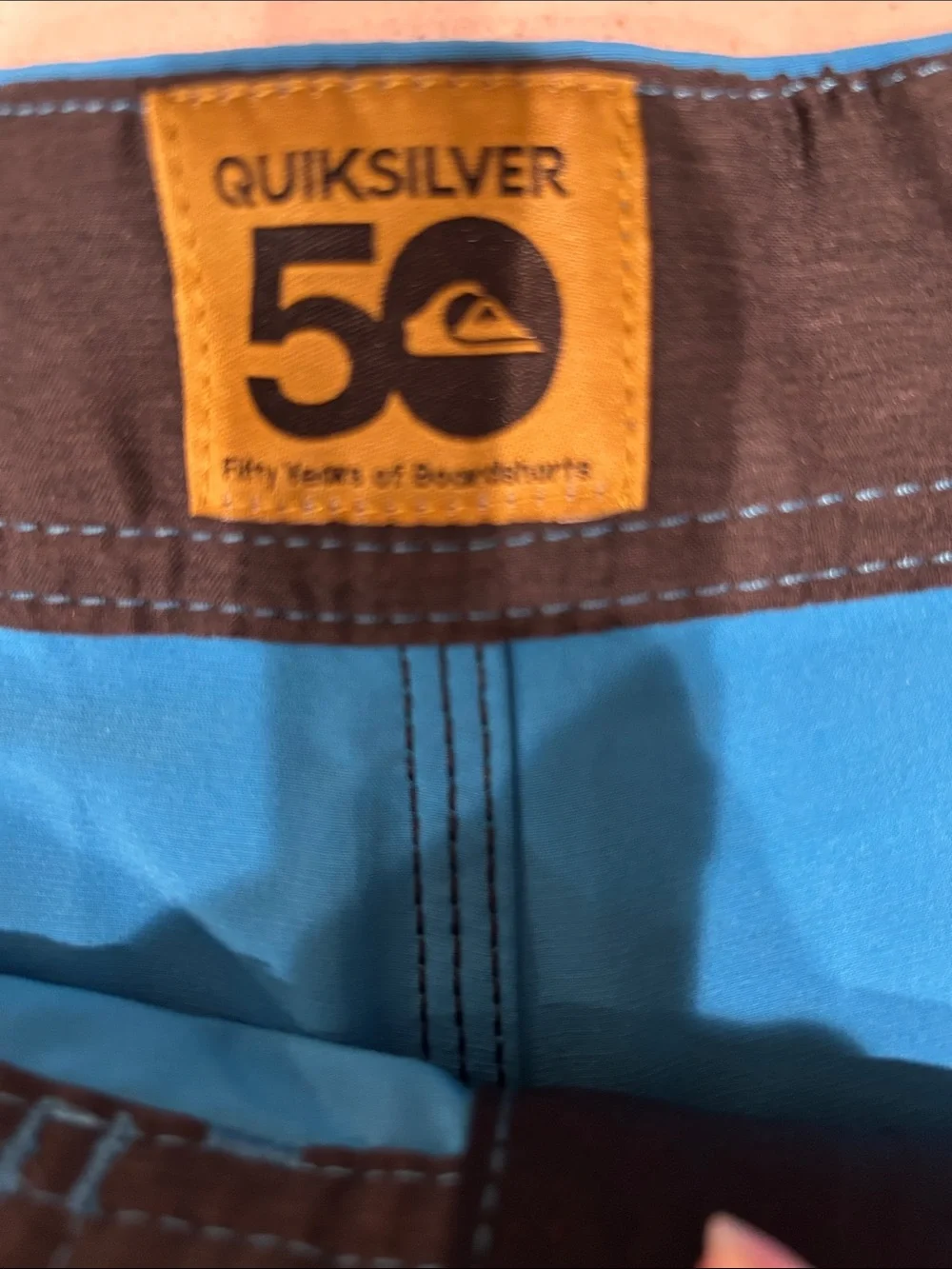 Men’s Quiksilver Bright Blue Swim Boardshorts with Graphic Side Panels